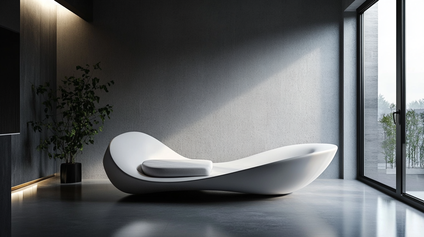 Schwebendes Sofa in einem Zero-Gravity-Interior-Loft