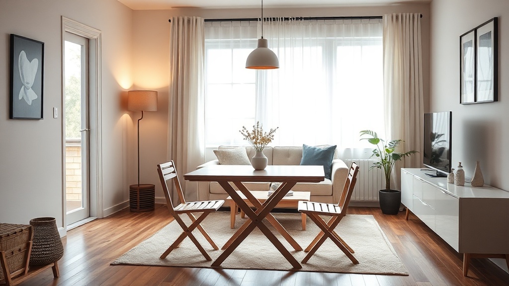 Multifunktionale Esstische im kleinen Wohnzimmer
