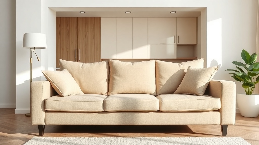 Komfortable Wohnzimmercouch im Mietalltag