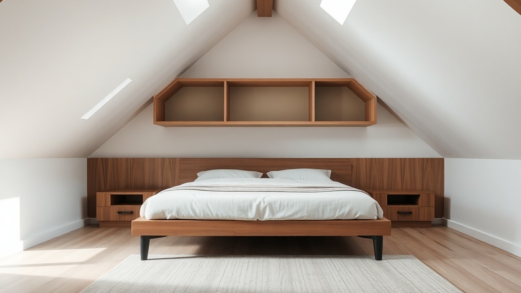 Schmale deutsche Schlafzimmer mit Dachschräge einrichten
