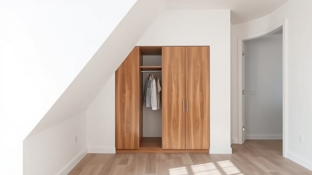 Schmale deutsche Schlafzimmer mit Dachschräge einrichten