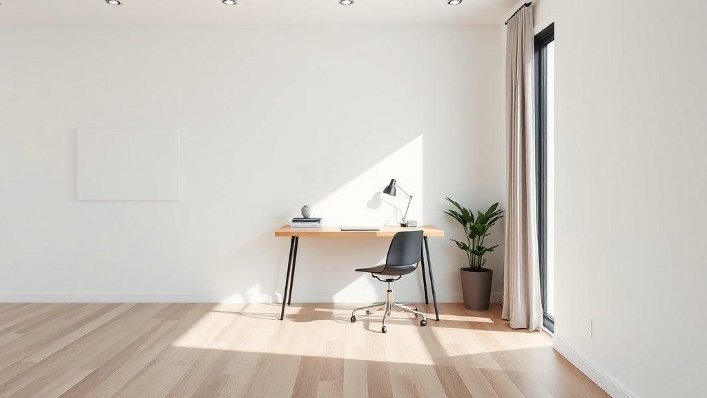 Kleines deutsches Home Office im Wohnzimmer