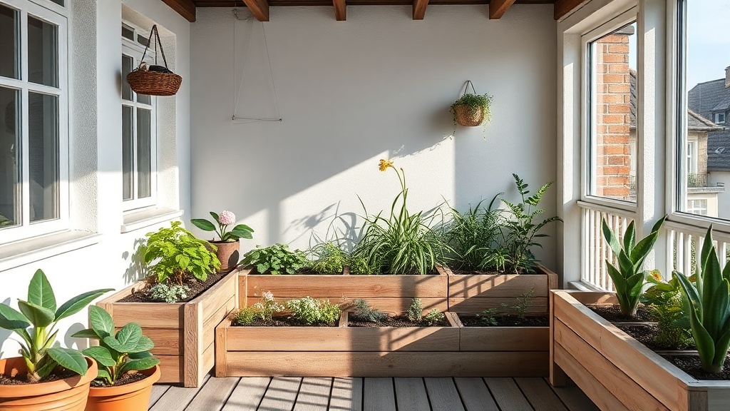 Deutscher Balkon als Gemüsegarten